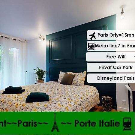 8 Personnes - 4 Rooms - 2 Salle De Bain - Metro 7 & 14 - Porte Italie - Private Car Park- Wifi Le Kremlin-Bicêtre Zewnętrze zdjęcie